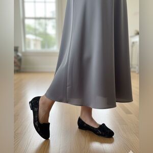 Simon Chang Black Lace Flats Women's Size 6